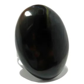 Black Agate Ring Large-in-Charge Power Stone Adjustable Bronze