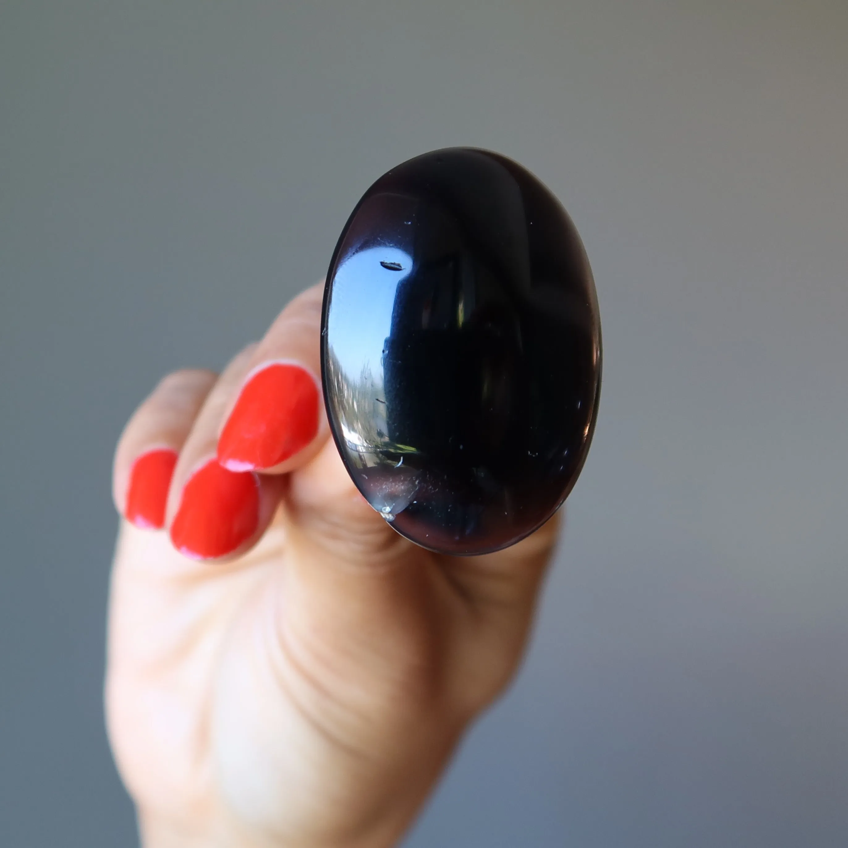 Black Agate Ring Large-in-Charge Power Stone Adjustable Bronze