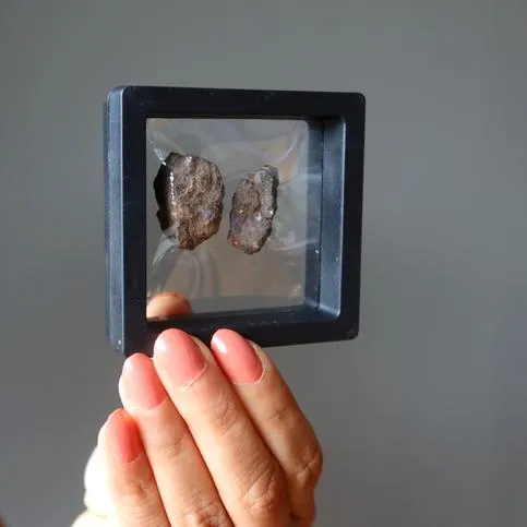 Black Floating Display Case Meteorite Jewelry Crystal Suspension