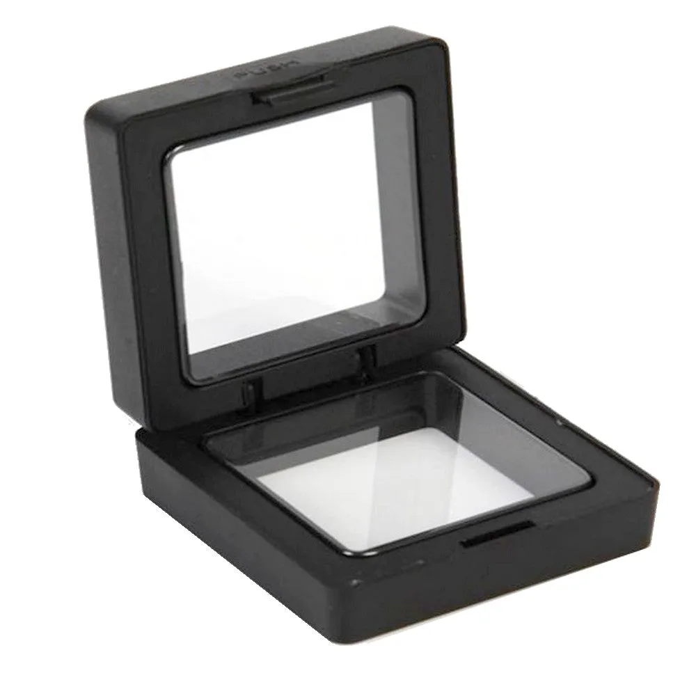 Black Floating Display Case Meteorite Jewelry Crystal Suspension