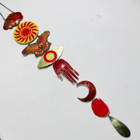 Butterfly & Red Sun Protective Eye Talisman Wall Hanging