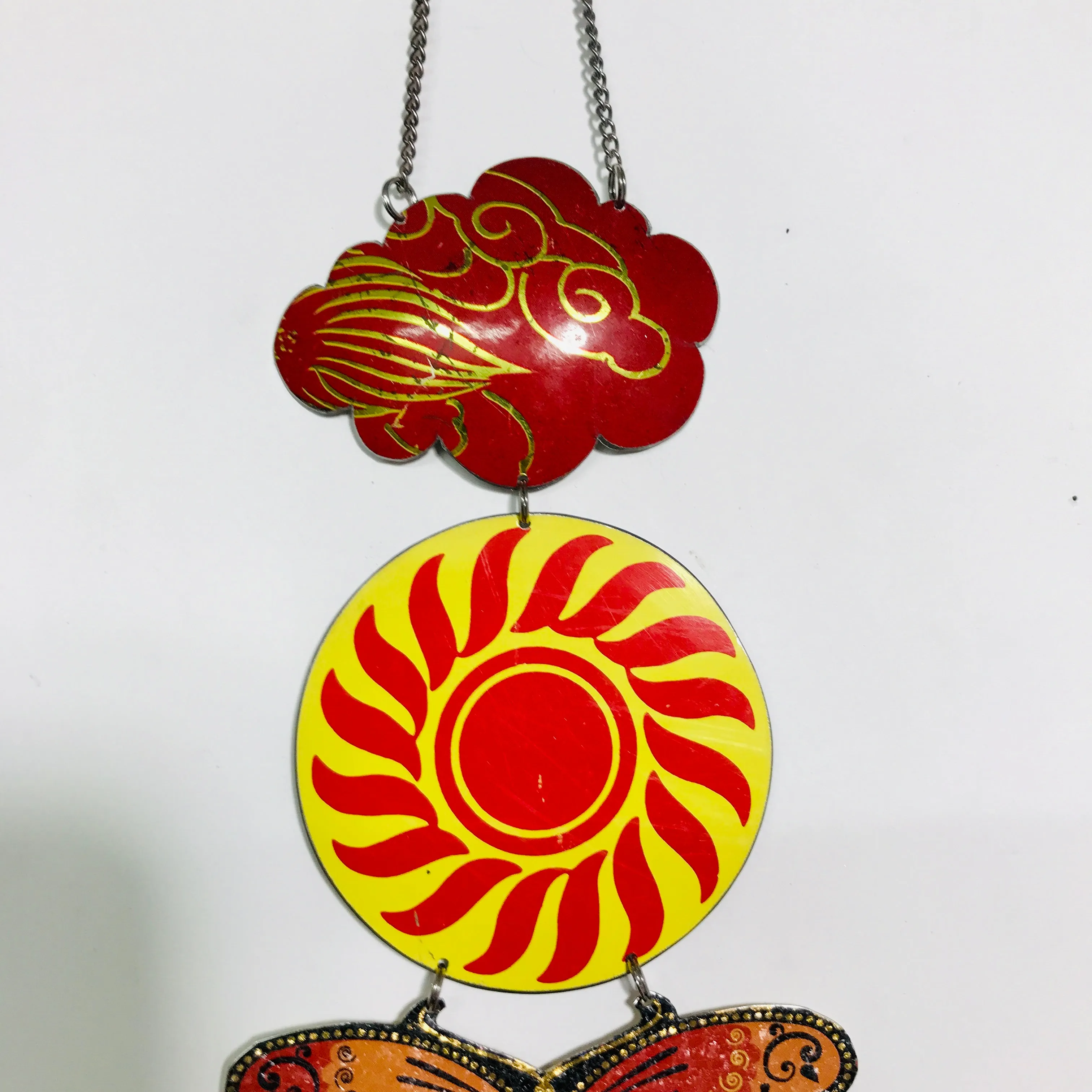 Butterfly & Red Sun Protective Eye Talisman Wall Hanging