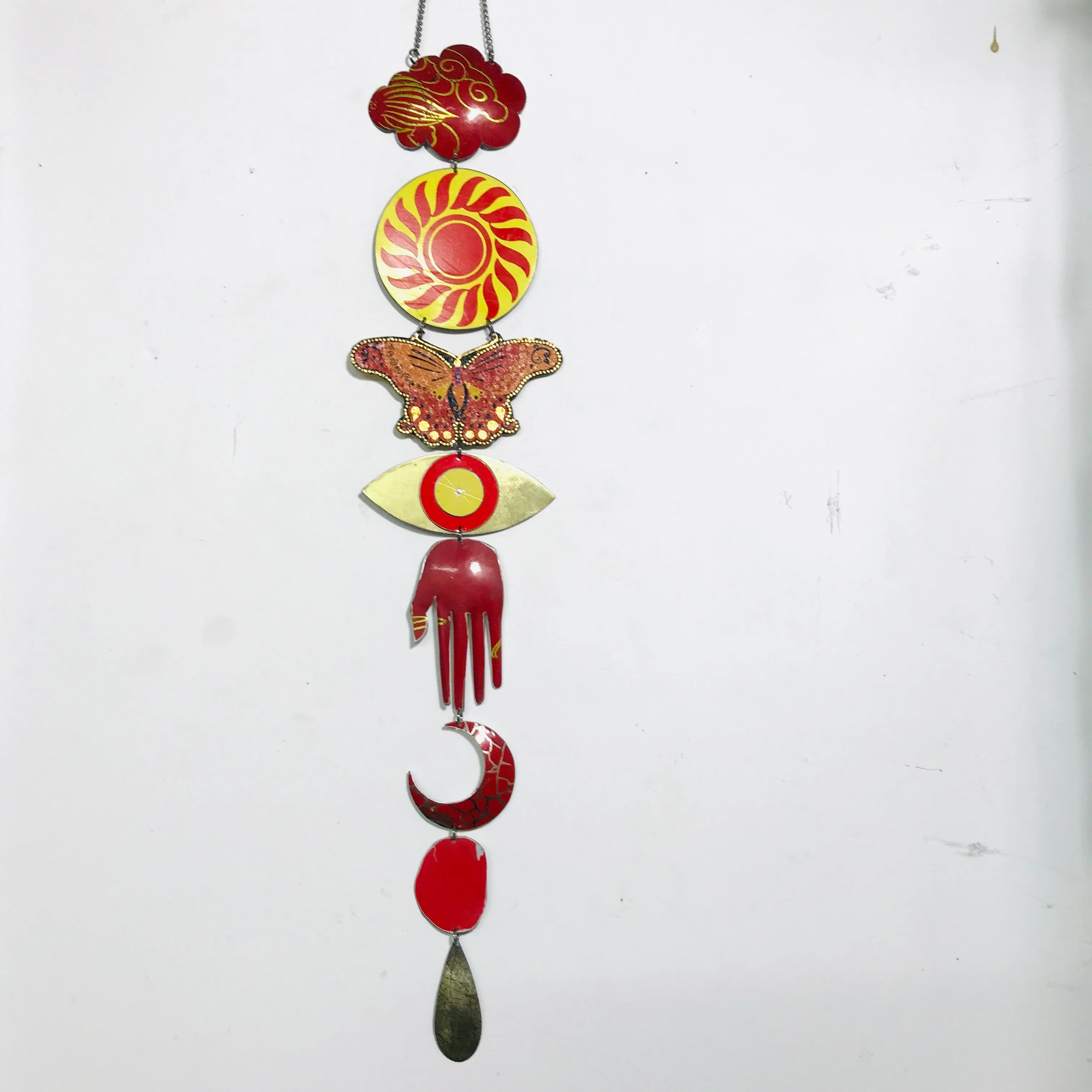 Butterfly & Red Sun Protective Eye Talisman Wall Hanging