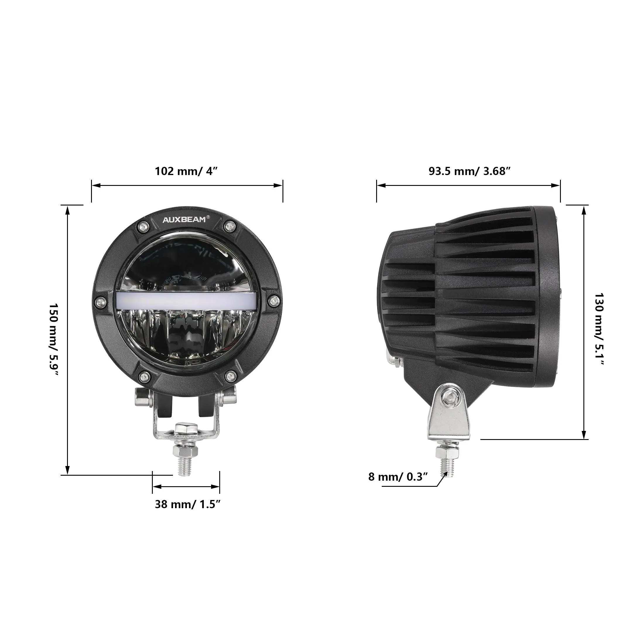C4 Series | 4 Inch 110W 11000LM LED Pods Offroad LED Driving Lights with Amber DRL