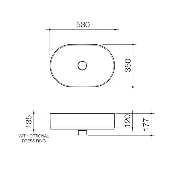 Caroma Liano II 530mm Pill Above Counter Basin Matte Pink