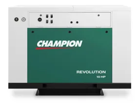 Champion BQR10 Revolution 10hp Quiet Enclosed Reciprocating Air Compressor, Base Mounted, 33.5 CFM @ 175 PSI, 62 dBa
