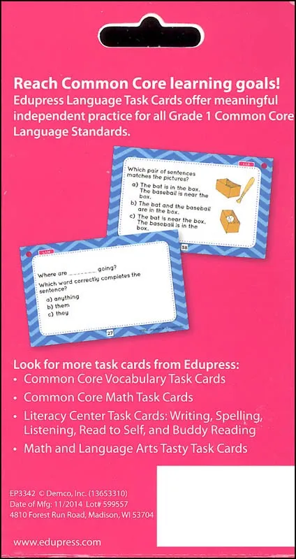 Common Core Language Task Cards - Grade 1(DISC)