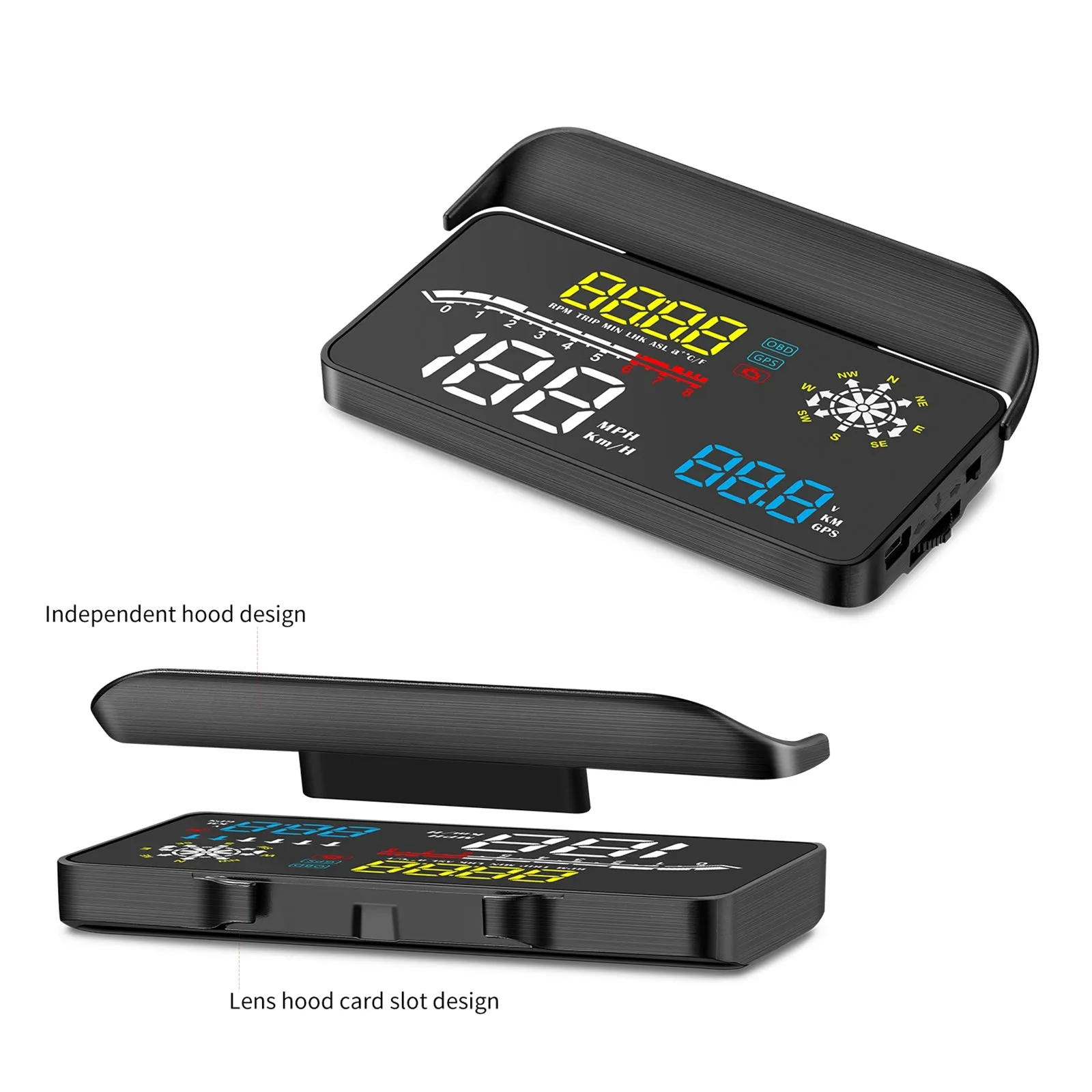 D1 Hud Car Head-up Display OBD and GPS Dual System Navigation