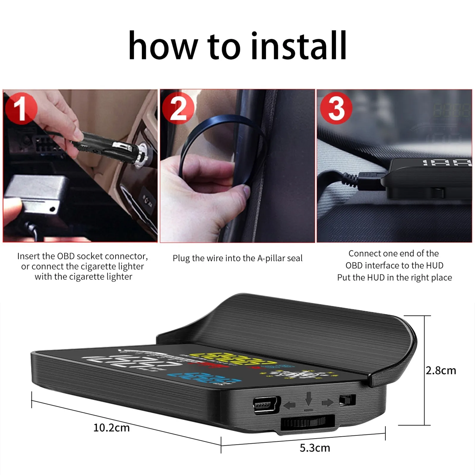 D1 Hud Car Head-up Display OBD and GPS Dual System Navigation