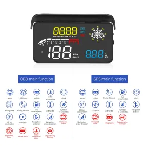 D1 Hud Car Head-up Display OBD and GPS Dual System Navigation