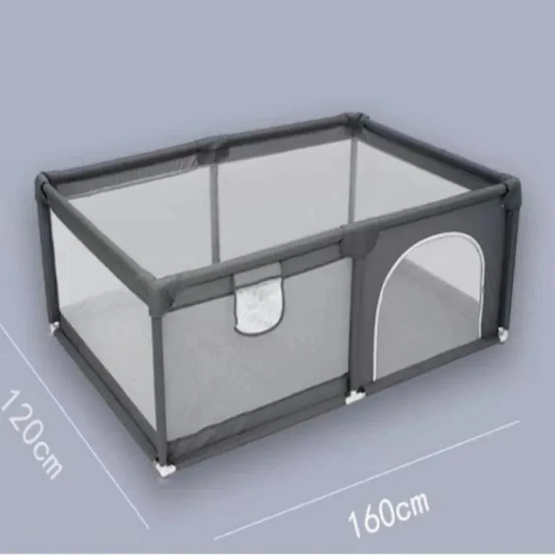 Dreeba Playpen for Kids Made of Durable Plastic with Soft, Padded Inner Lining and Safe Fence Includes 20 Colorful Plastic Balls, 2 Pull Rings and a Basketball Frame for Various Activities , 160x120x65 cm , JN-182-a