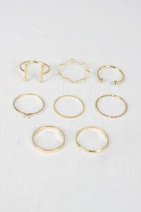 Etched Textured Bar Ring Set