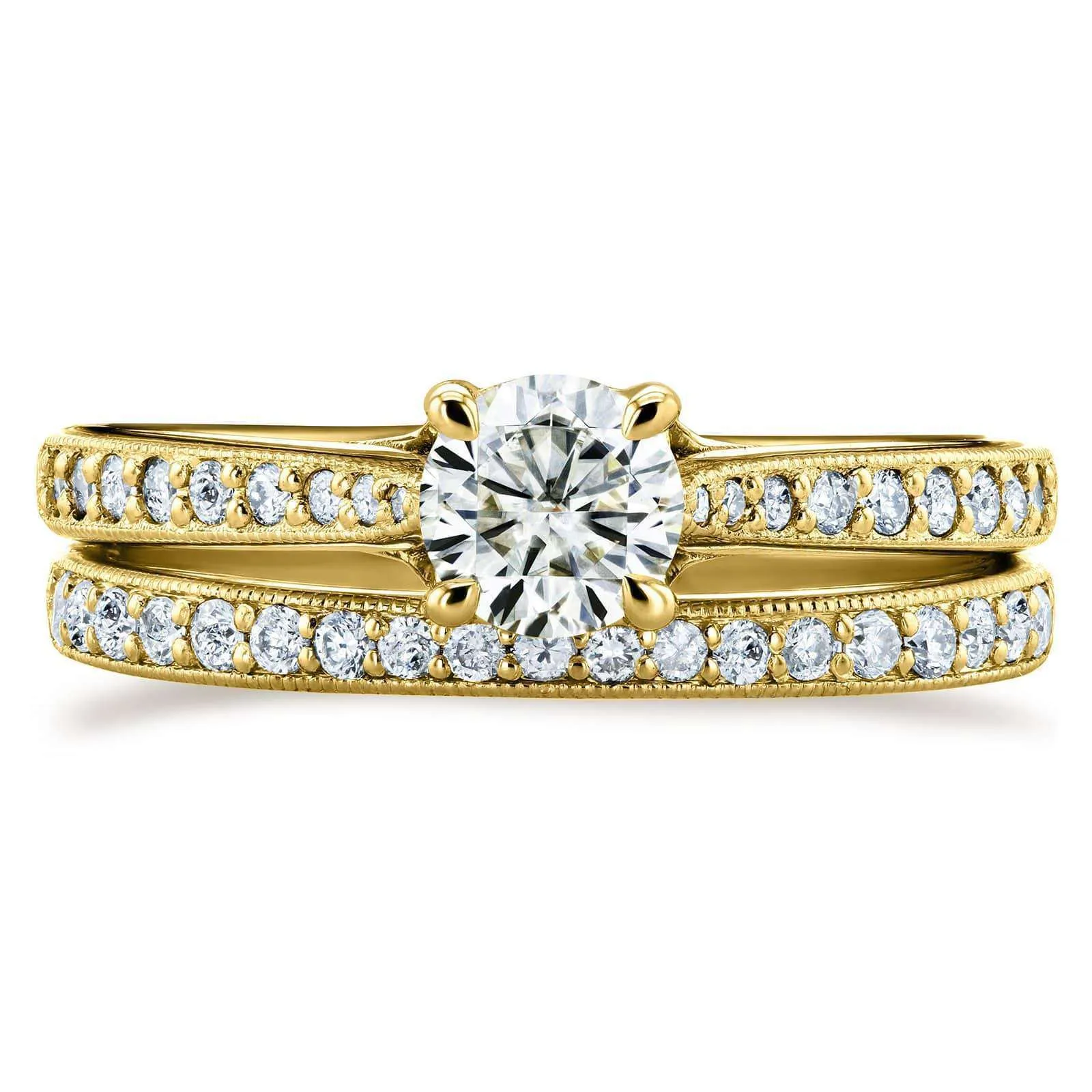 Euro Round Bridal Set - 0.5ct - Yellow
