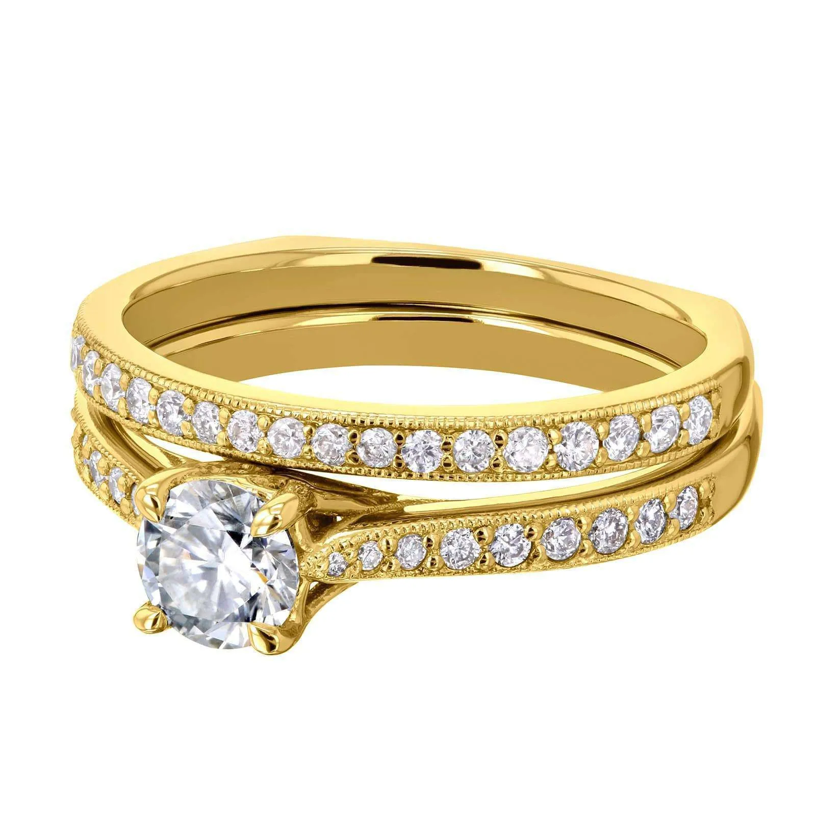 Euro Round Bridal Set - 0.5ct - Yellow