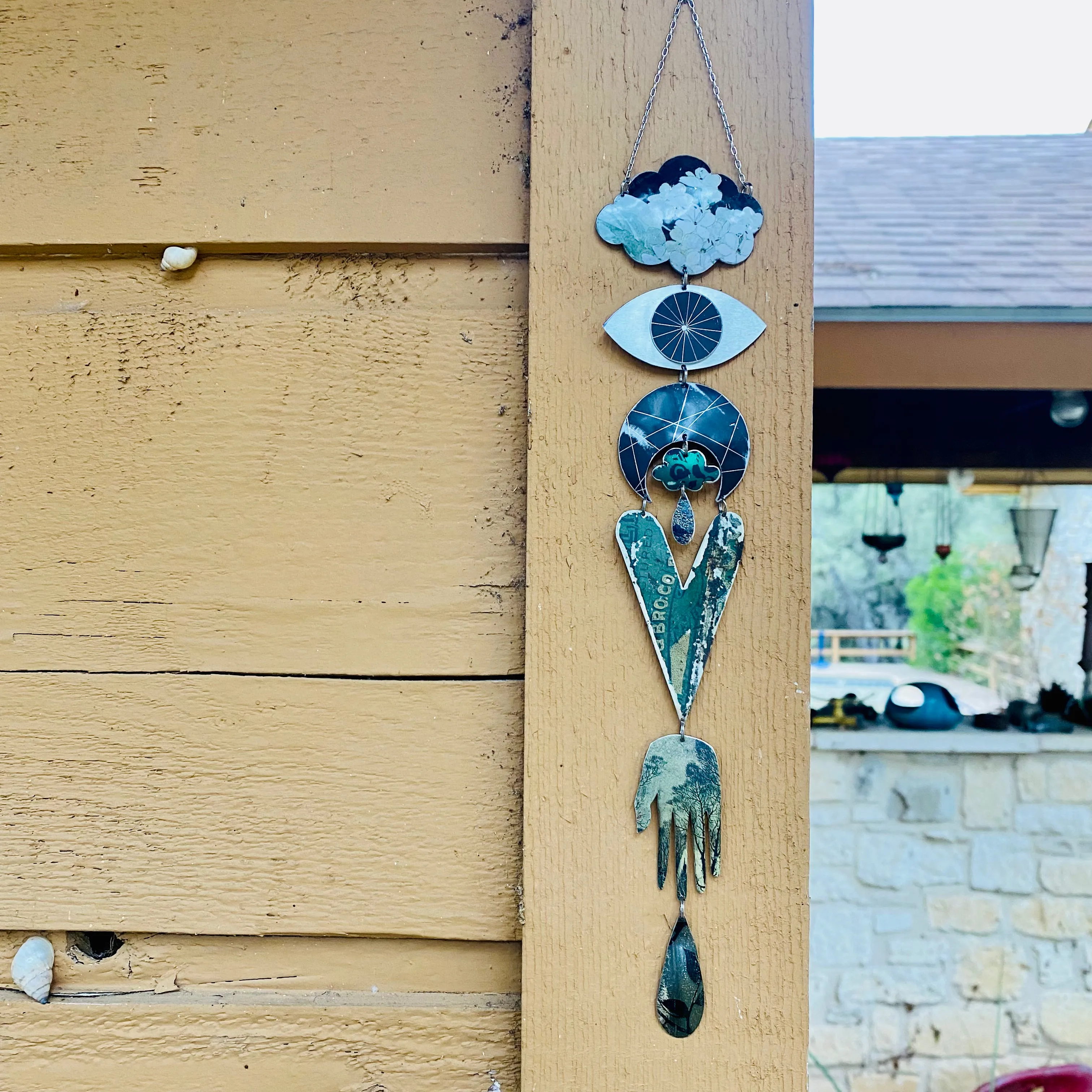Evening Hydrangeas Protective Eye Talisman Wall Hanging