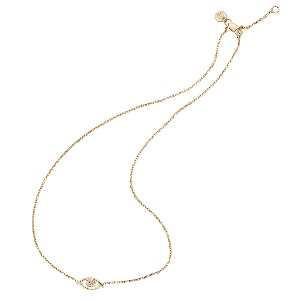 Evil Eye Choker - Yellow Gold & Champagne Diamond