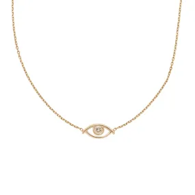 Evil Eye Choker - Yellow Gold & Champagne Diamond