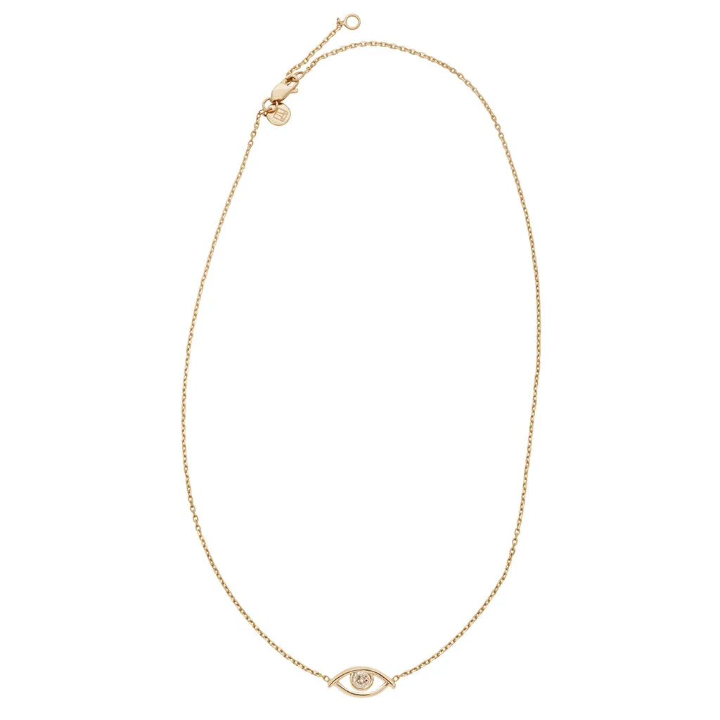 Evil Eye Choker - Yellow Gold & Champagne Diamond