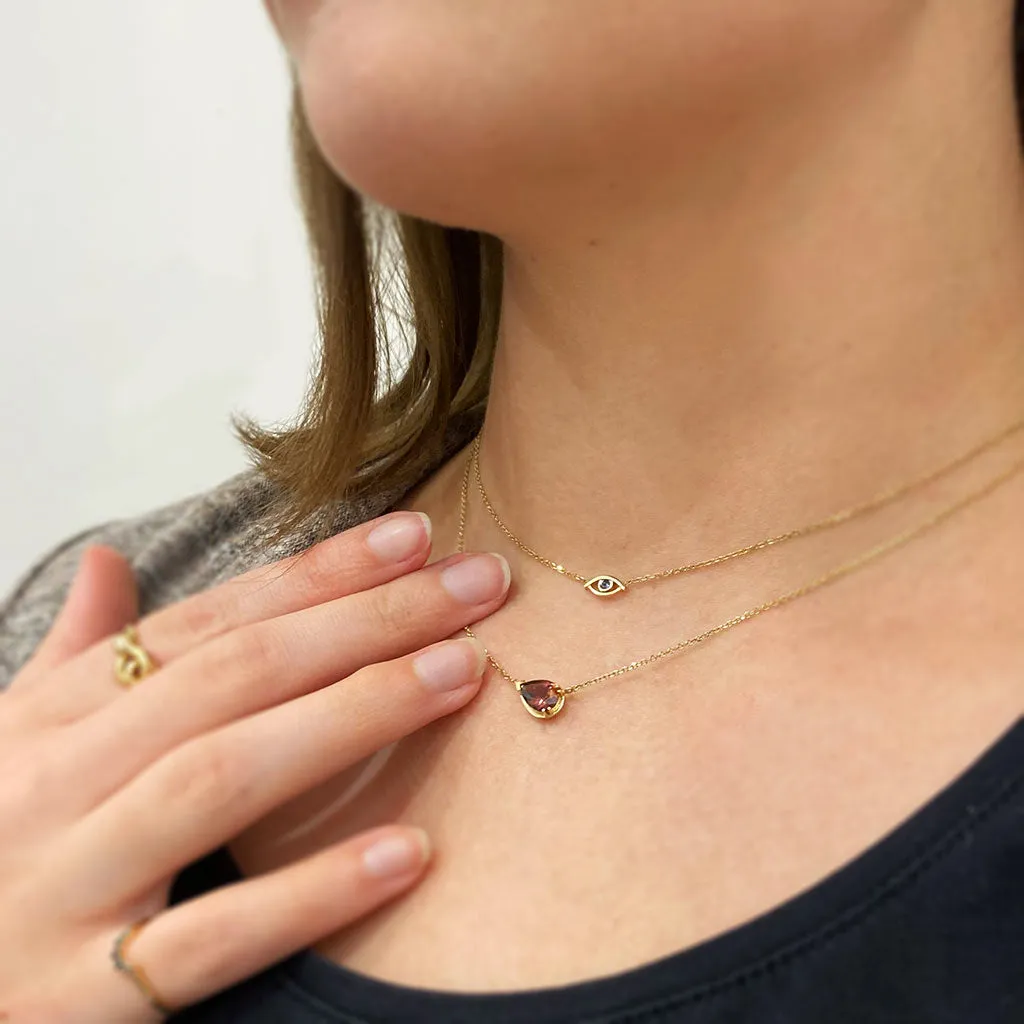 Evil Eye Choker - Yellow Gold & Sapphire