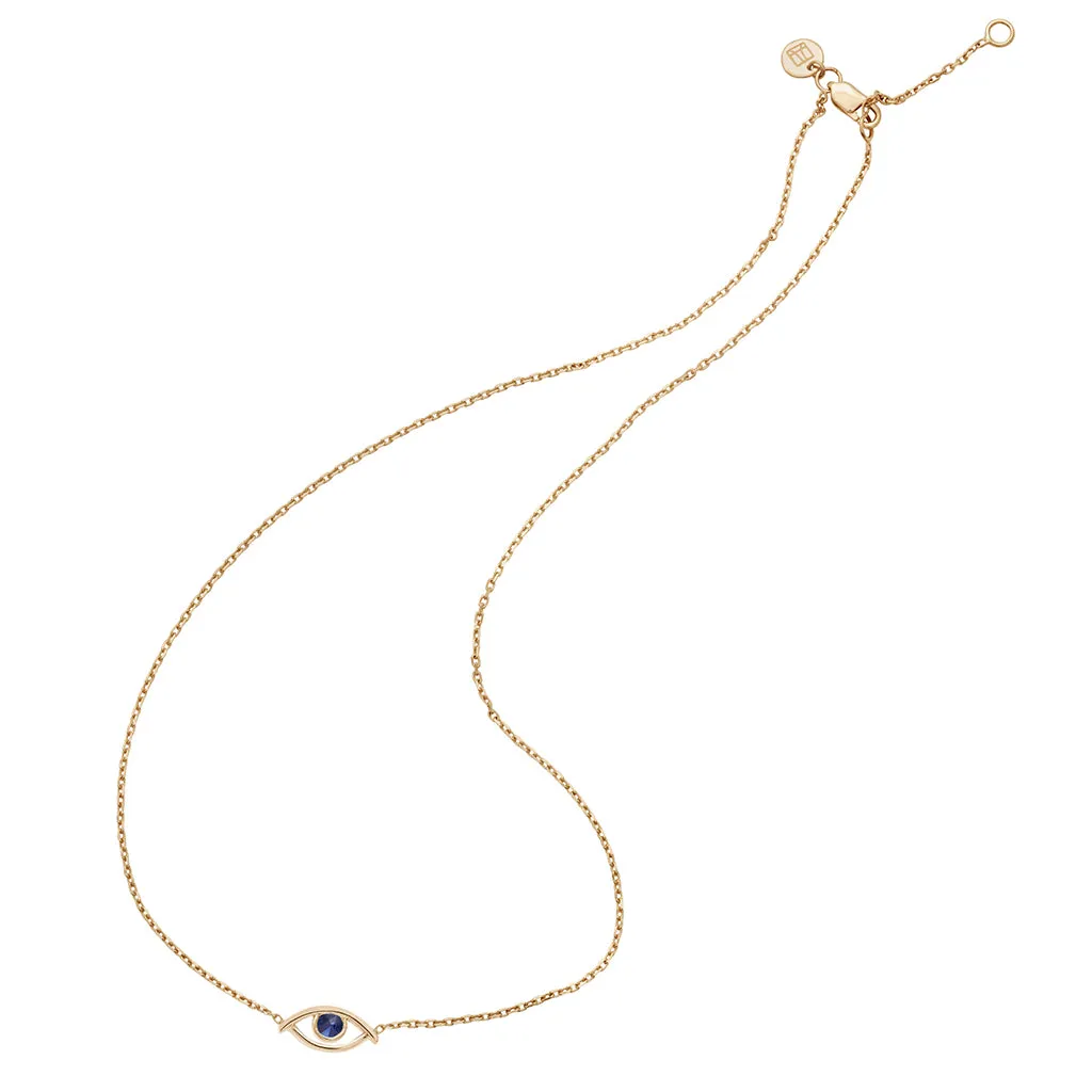 Evil Eye Choker - Yellow Gold & Sapphire
