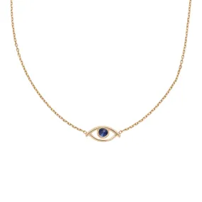 Evil Eye Choker - Yellow Gold & Sapphire