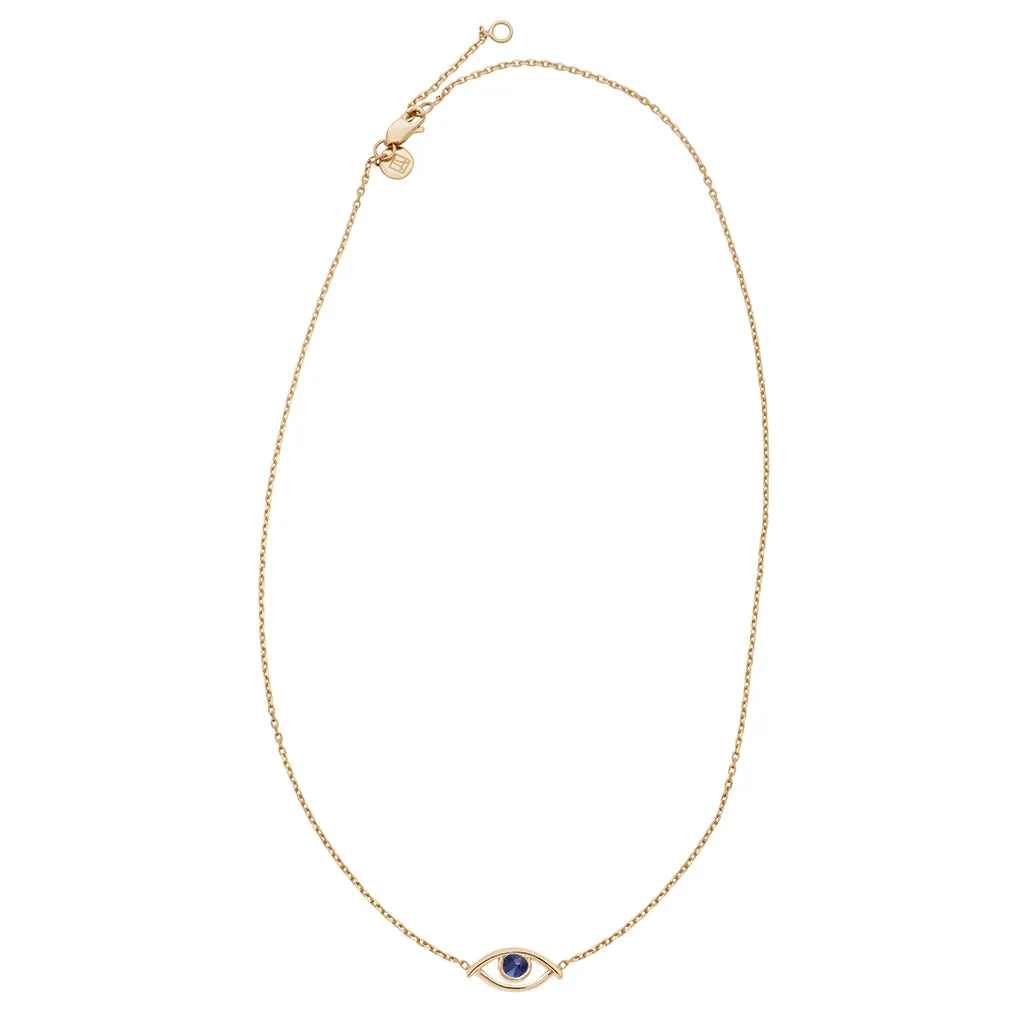 Evil Eye Choker - Yellow Gold & Sapphire