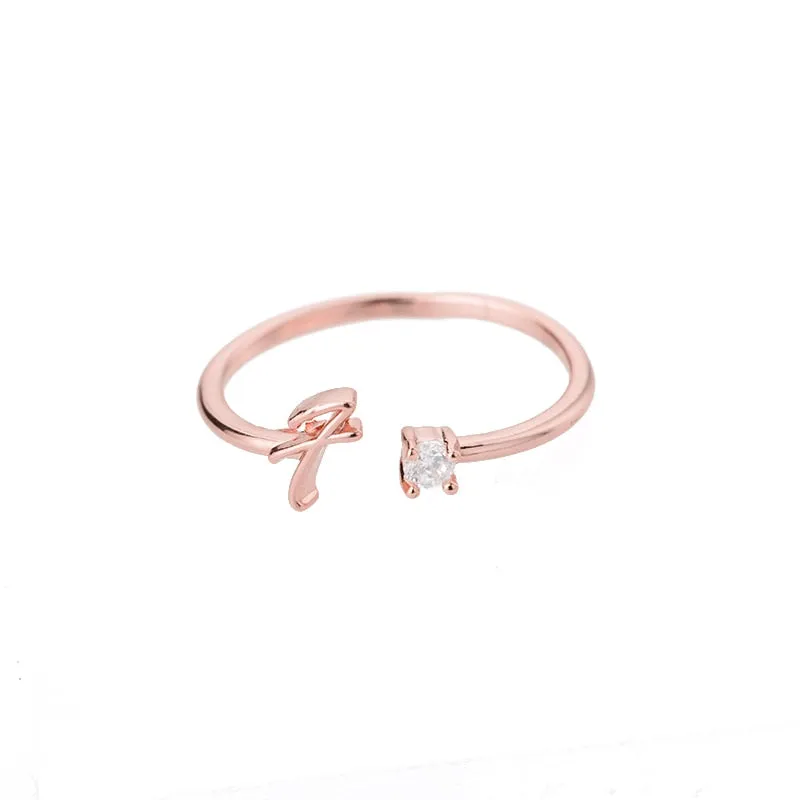 Exquisite Simple Initial Letter Rings For Women Stackable Name Stainless Steel Ring Couple Jewelry Wholesale BFF Gift For Sister