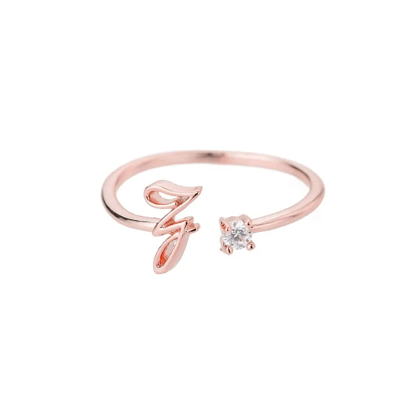 Exquisite Simple Initial Letter Rings For Women Stackable Name Stainless Steel Ring Couple Jewelry Wholesale BFF Gift For Sister