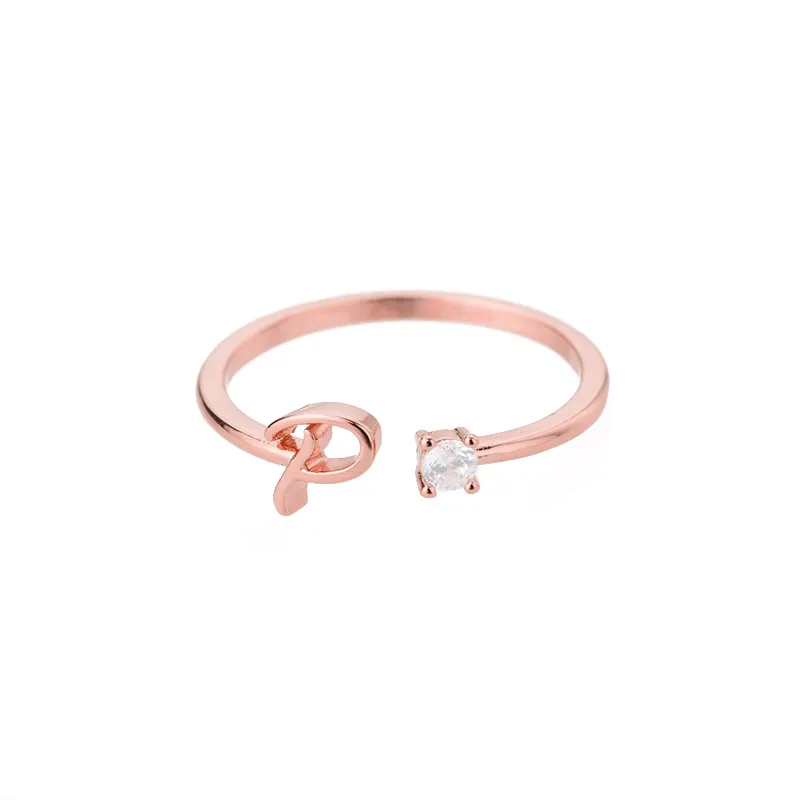 Exquisite Simple Initial Letter Rings For Women Stackable Name Stainless Steel Ring Couple Jewelry Wholesale BFF Gift For Sister