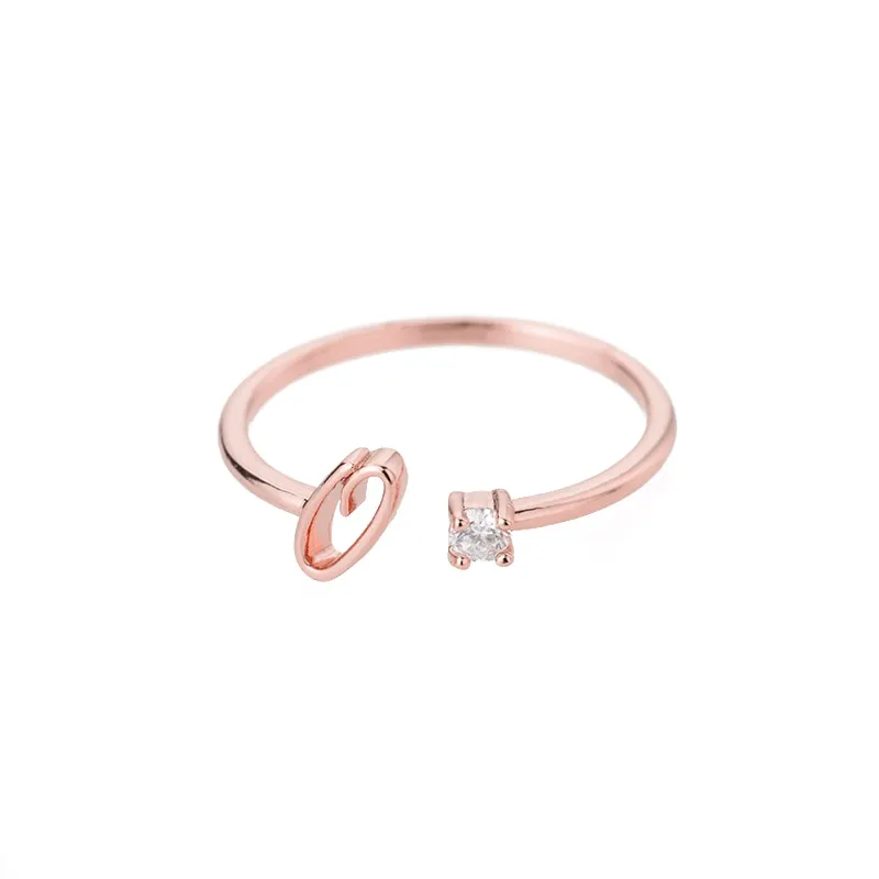 Exquisite Simple Initial Letter Rings For Women Stackable Name Stainless Steel Ring Couple Jewelry Wholesale BFF Gift For Sister