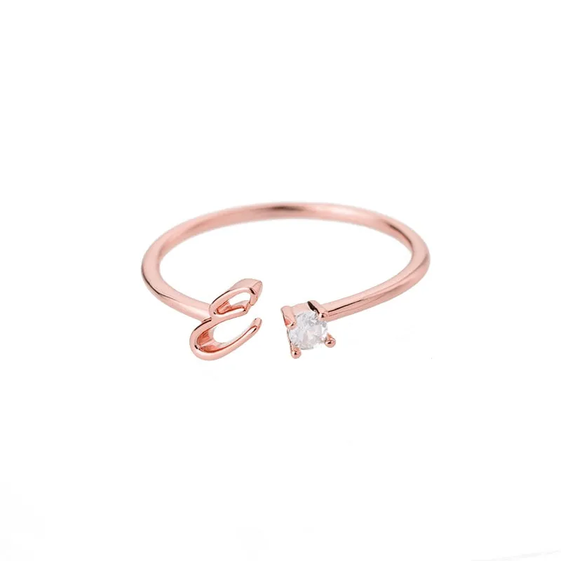 Exquisite Simple Initial Letter Rings For Women Stackable Name Stainless Steel Ring Couple Jewelry Wholesale BFF Gift For Sister