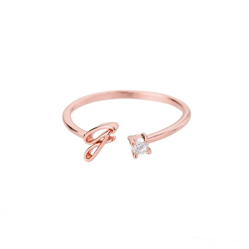 Exquisite Simple Initial Letter Rings For Women Stackable Name Stainless Steel Ring Couple Jewelry Wholesale BFF Gift For Sister
