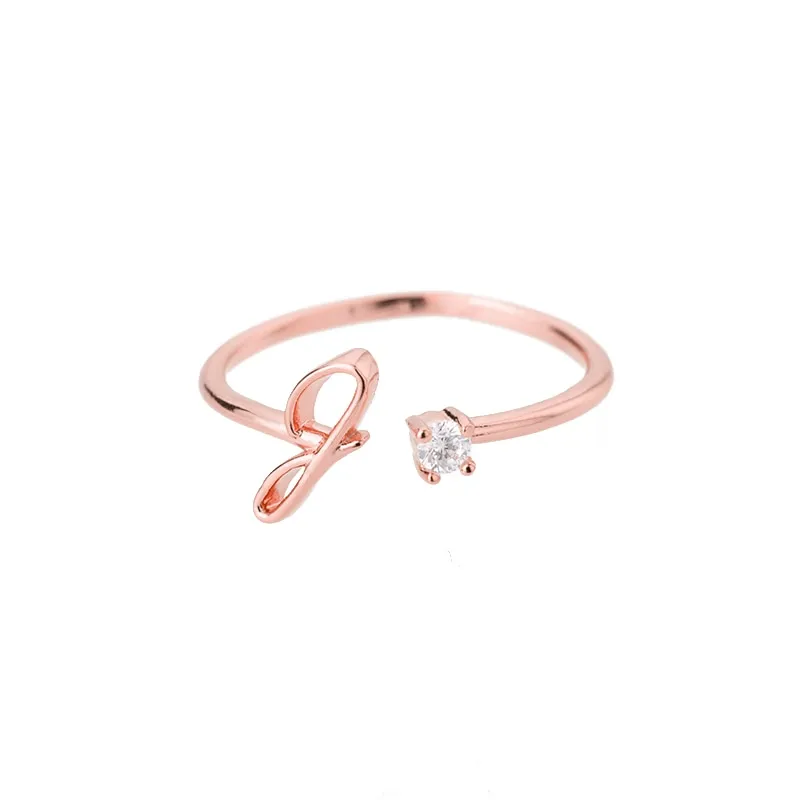 Exquisite Simple Initial Letter Rings For Women Stackable Name Stainless Steel Ring Couple Jewelry Wholesale BFF Gift For Sister