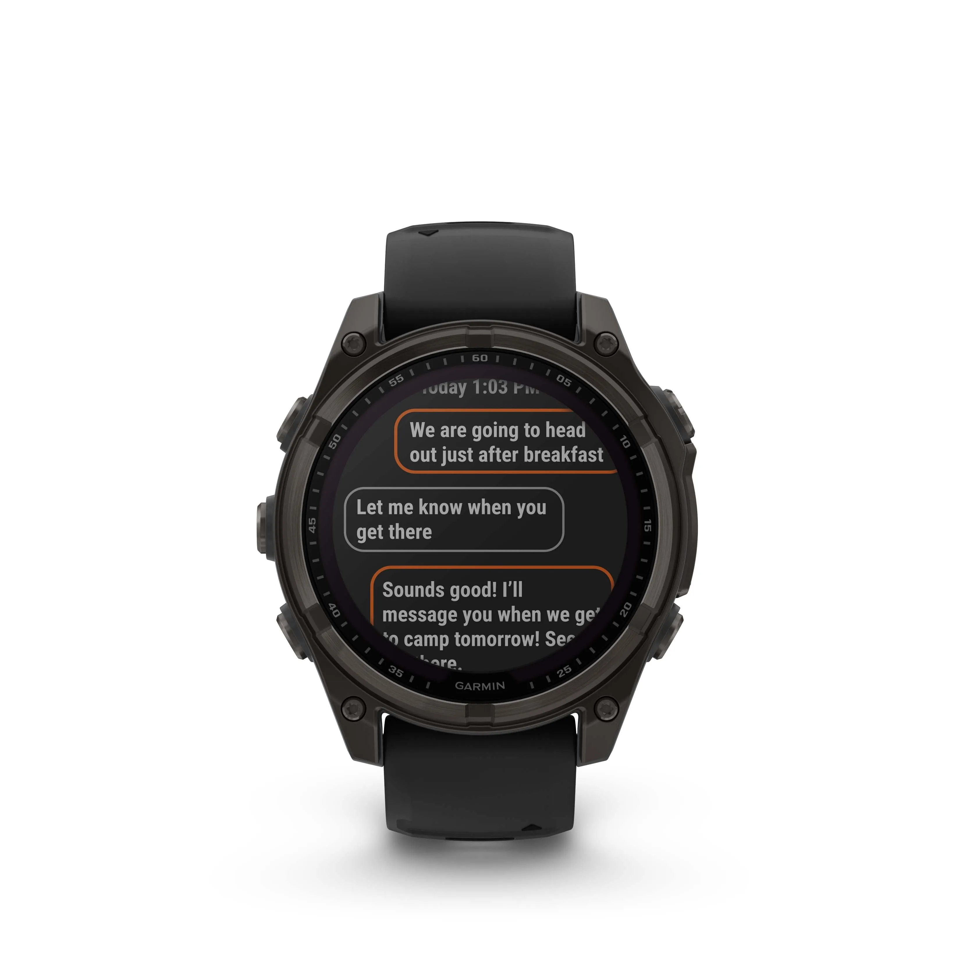 Fenix 8 Smartwatch, 47mm - Solar, Sapphire, Carbon Grey DLC Titanium With Black/Pebble Grey Silicone Band - 010-02906-11
