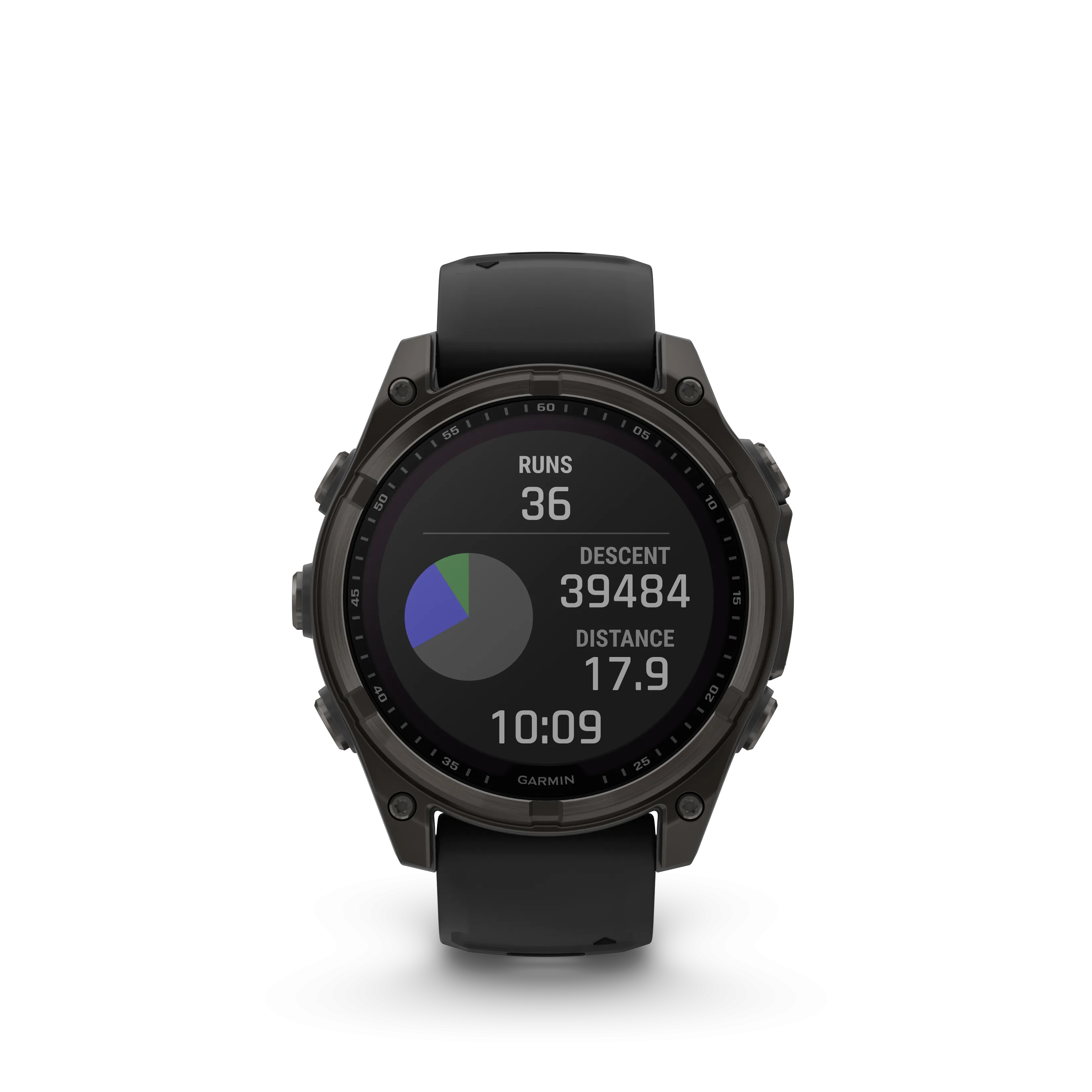 Fenix 8 Smartwatch, 47mm - Solar, Sapphire, Carbon Grey DLC Titanium With Black/Pebble Grey Silicone Band - 010-02906-11