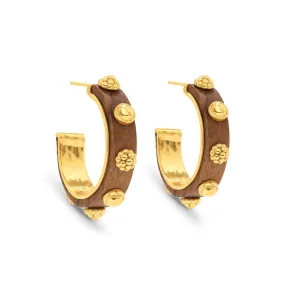 Gaia Hoop Teak Earrings