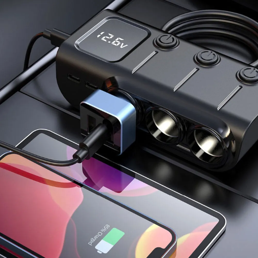 GC01 Car Cigarette Lighter 120W USB PD Fast Charge Adapter 3