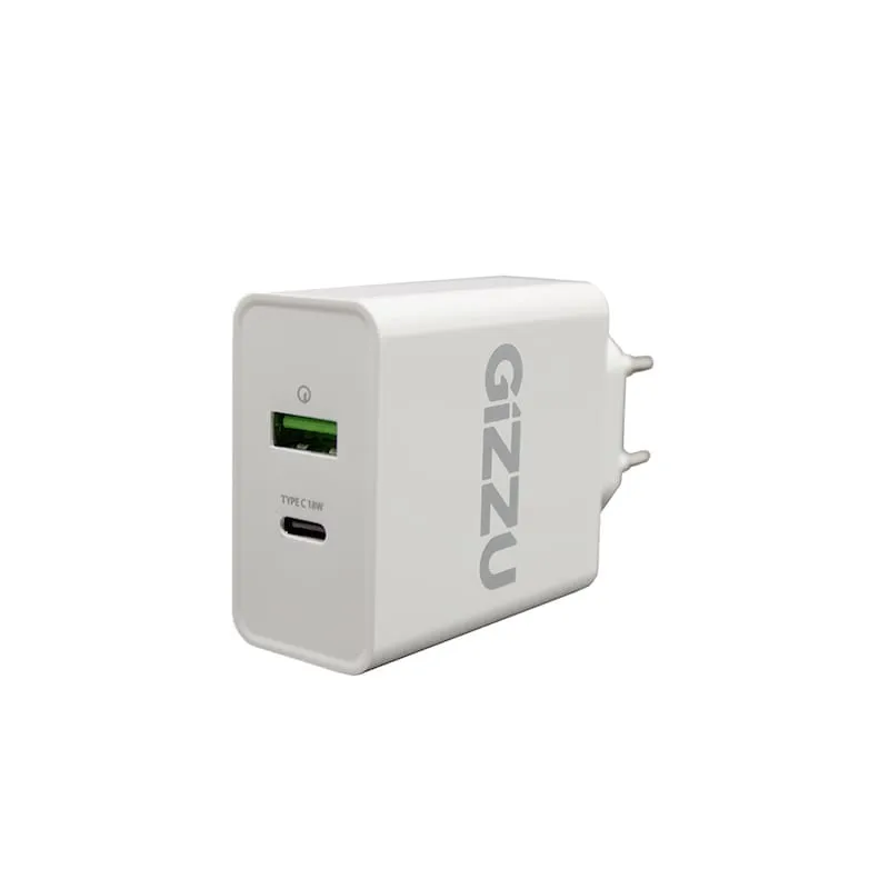 Gizzu Charger 2 Port 36W With Lightning 1.2M Cable