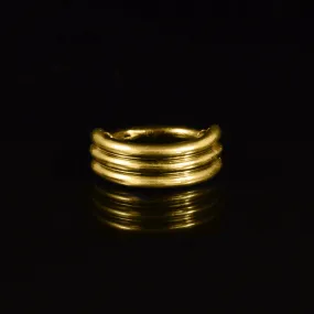 Gold Clicker Ring with Triple Bands