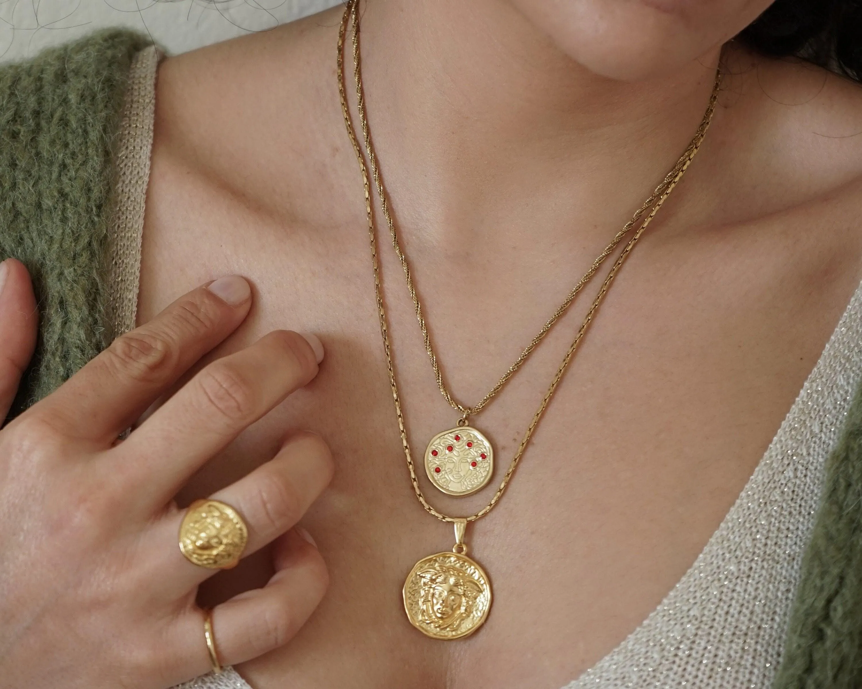 Gold Medusa Necklace