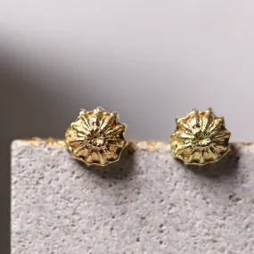 Gold Umbrella Pod Stud Earrings