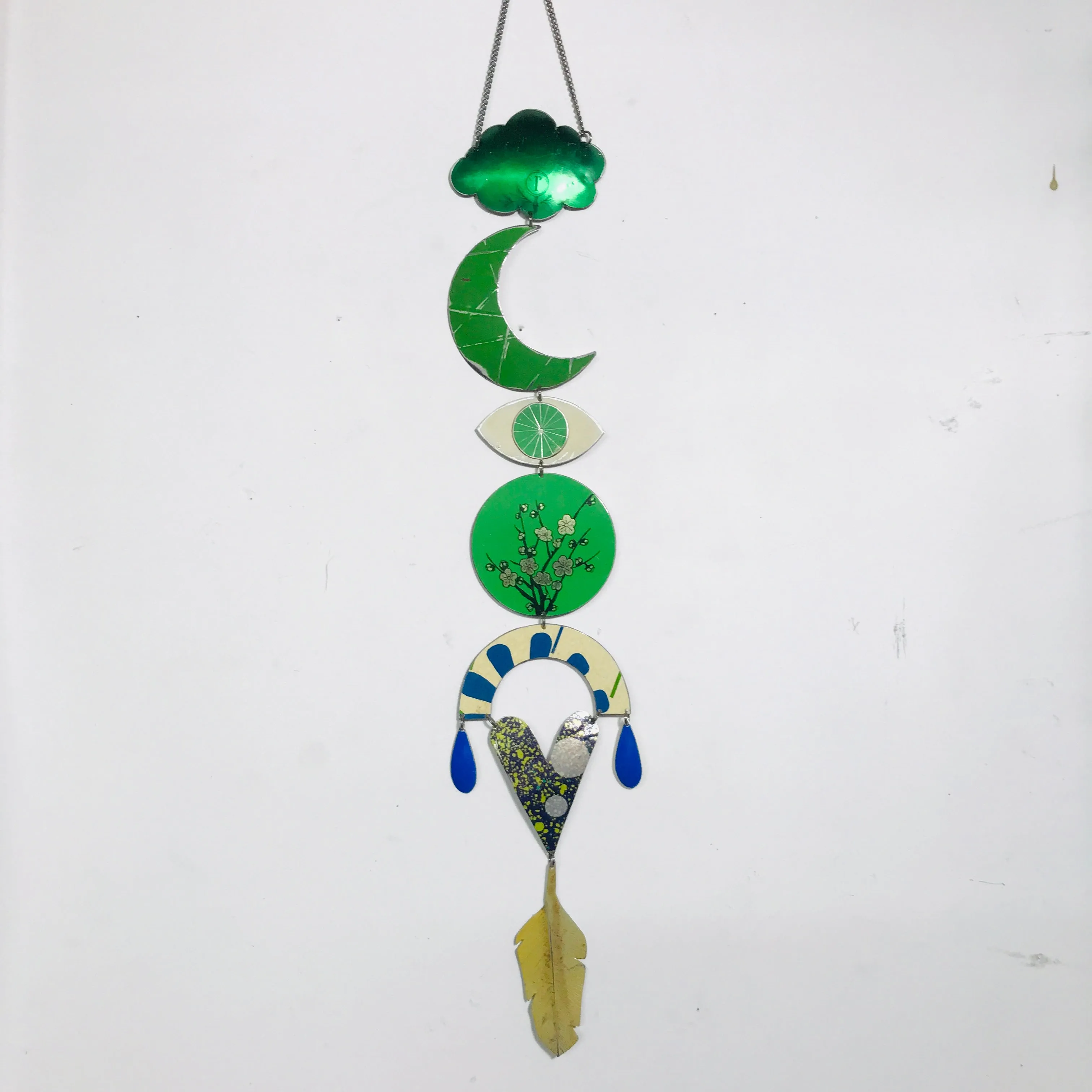 Golden Blossoms on Grass Protective Eye Talisman Wall Hanging