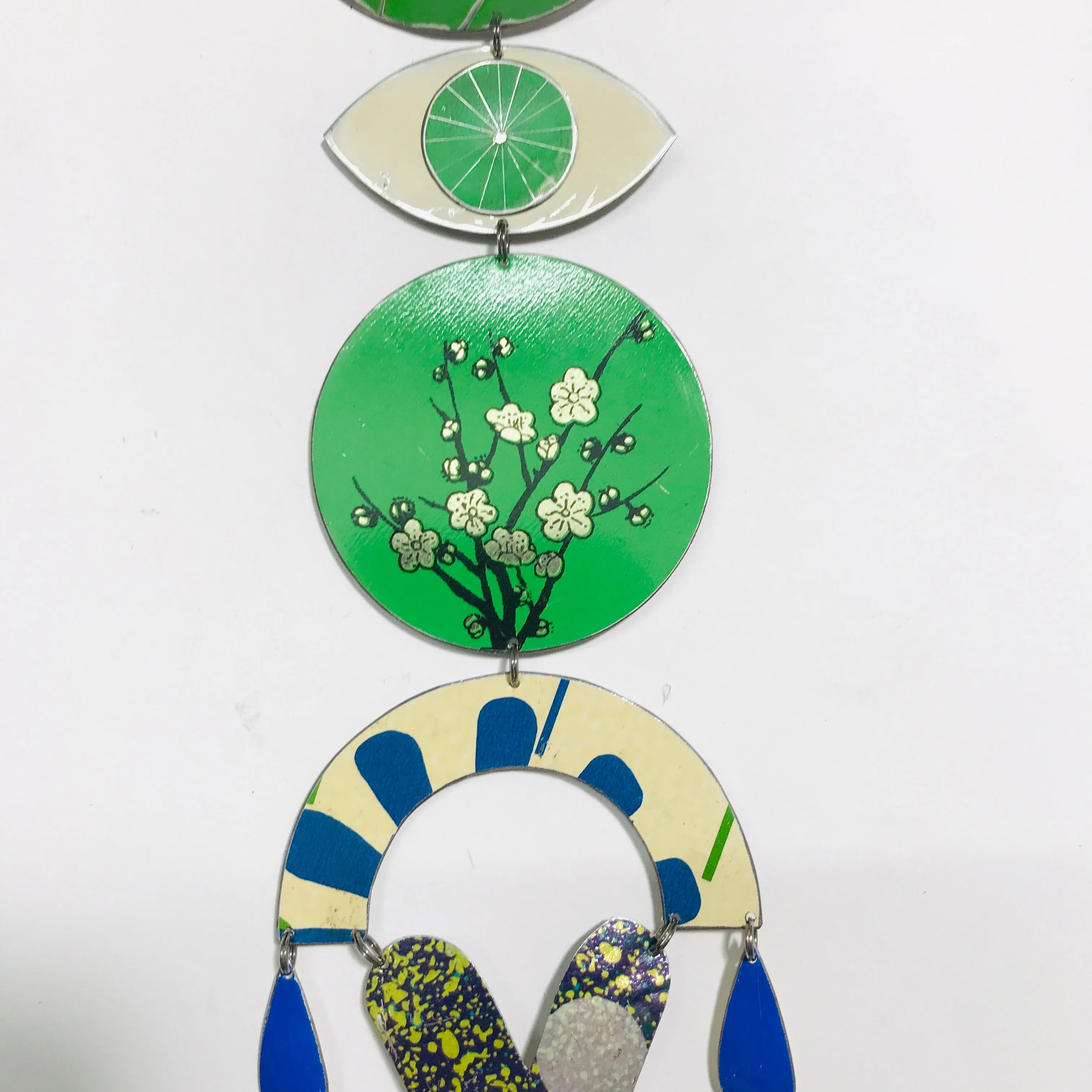 Golden Blossoms on Grass Protective Eye Talisman Wall Hanging