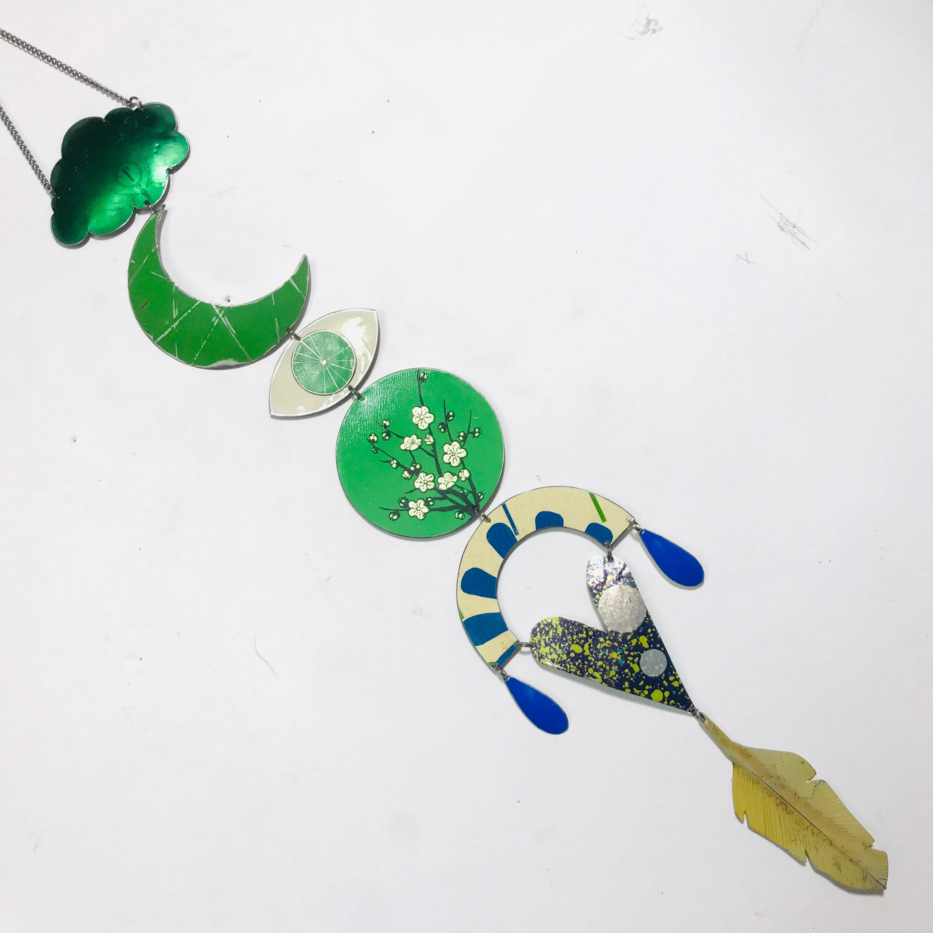 Golden Blossoms on Grass Protective Eye Talisman Wall Hanging