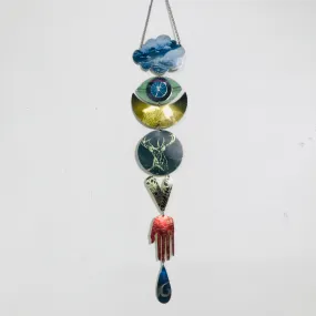 Golden Stag Protective Eye Talisman Wall Hanging