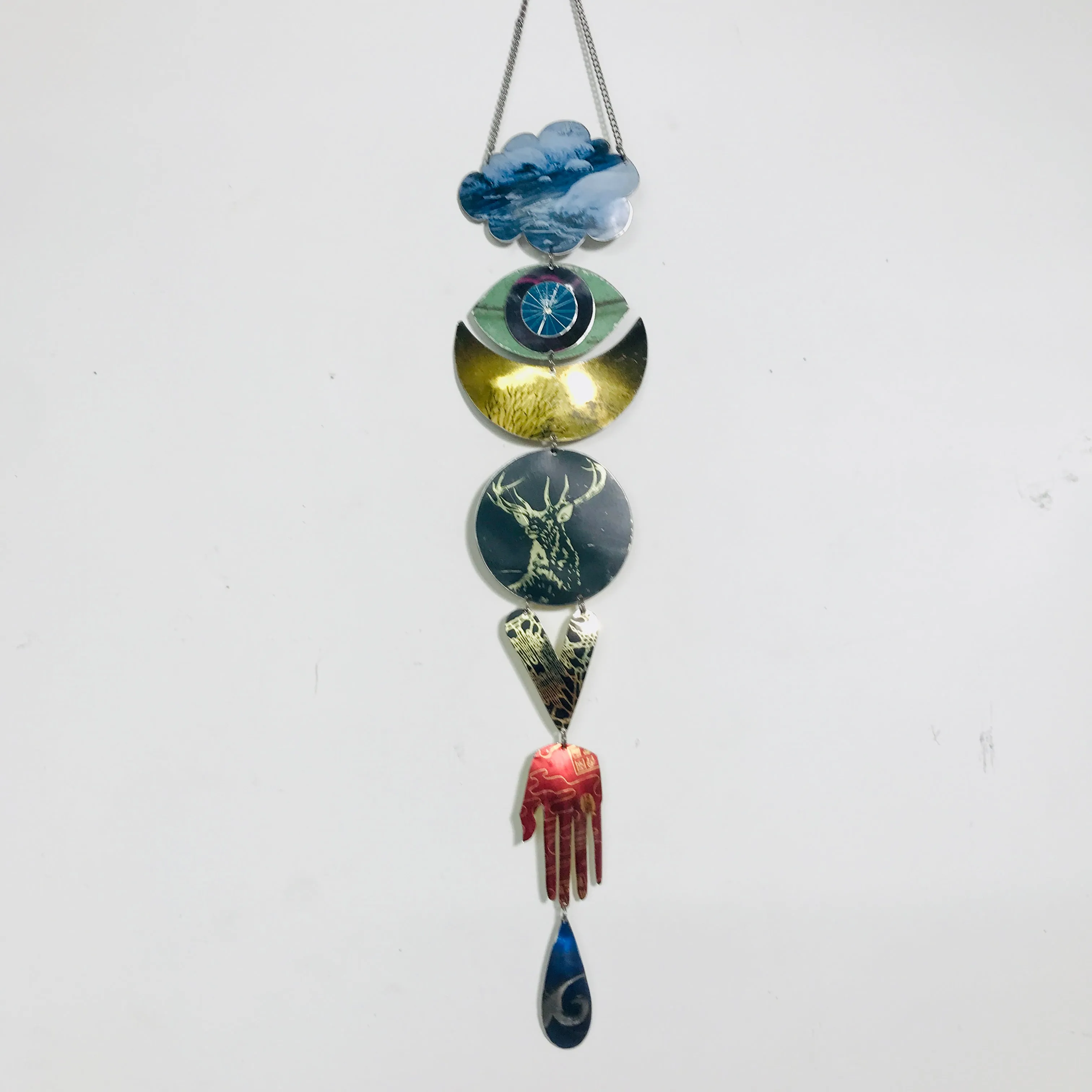 Golden Stag Protective Eye Talisman Wall Hanging