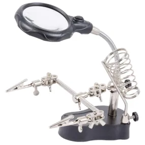 Helping Hand Magnifier LED Light With Soldering Stand