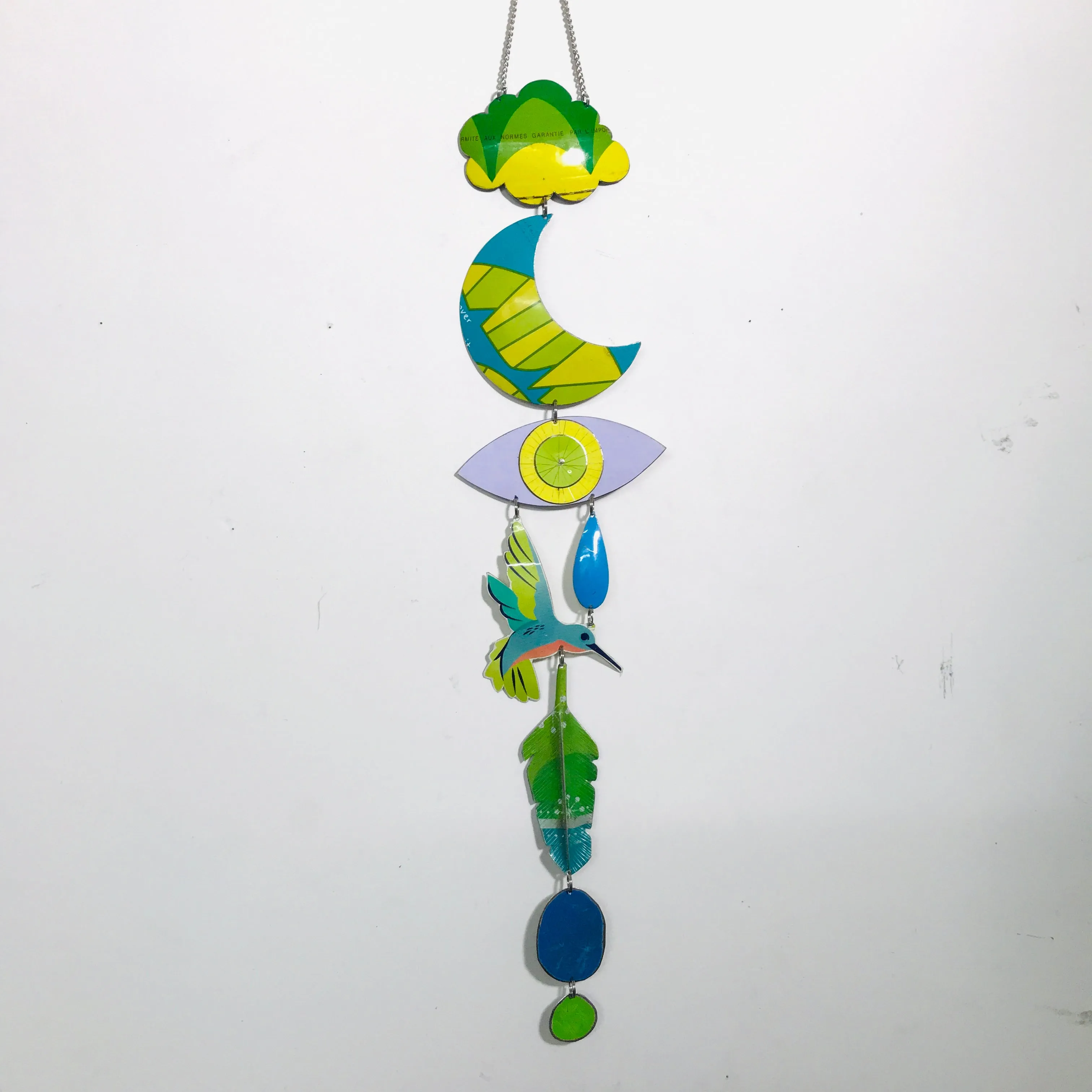 Hummingbird & Yellows Protective Eye Talisman Wall Hanging