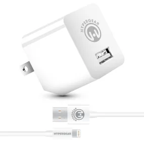 HyperGear 2.4A Wall Charger w MFi Lightning 4ft Cable