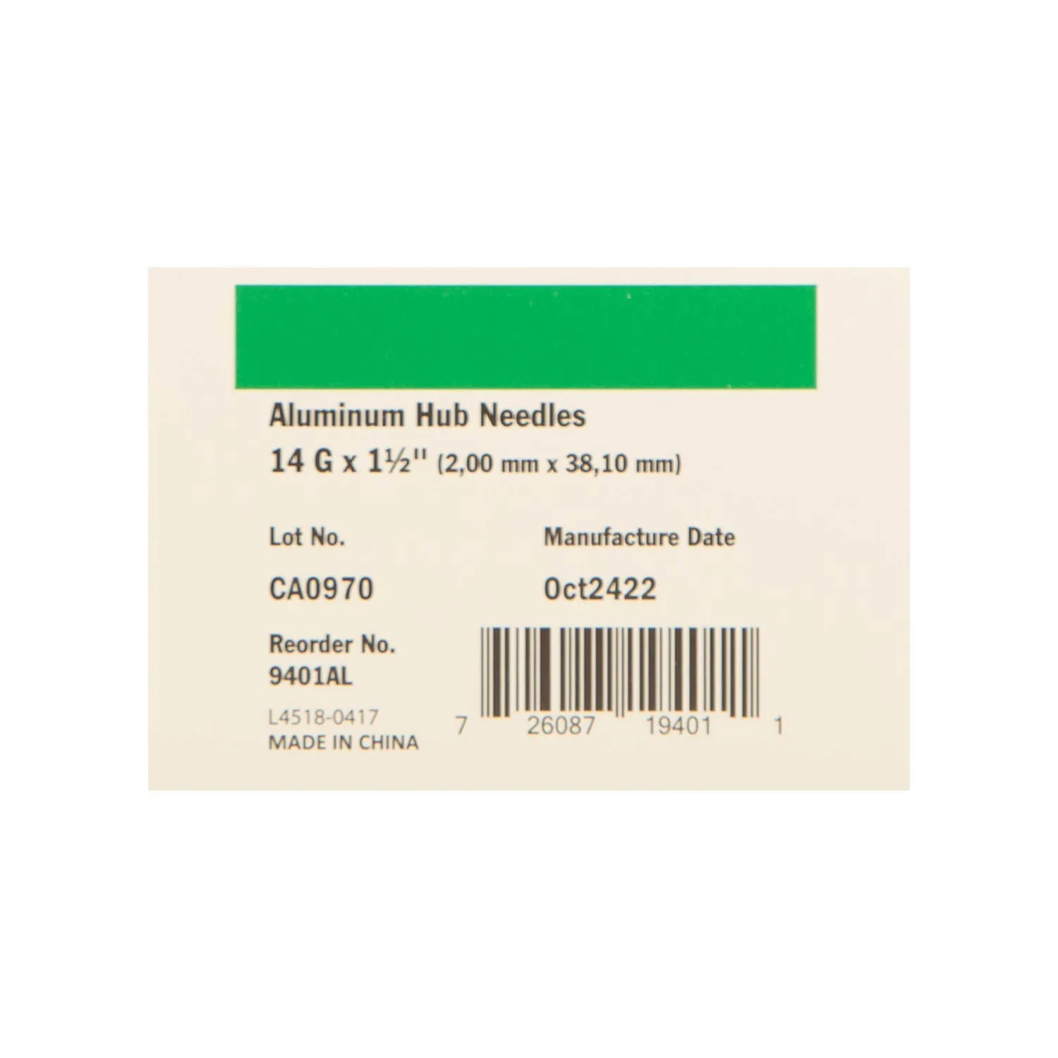 Ideal Aluminum Hub Needles, Box of 100